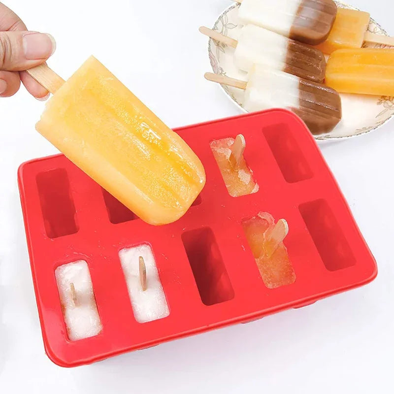 Eisformen aus Silikon – 10er Set – Lebensmittelecht & BPA-frei – 8,8 x 5,7 Zoll