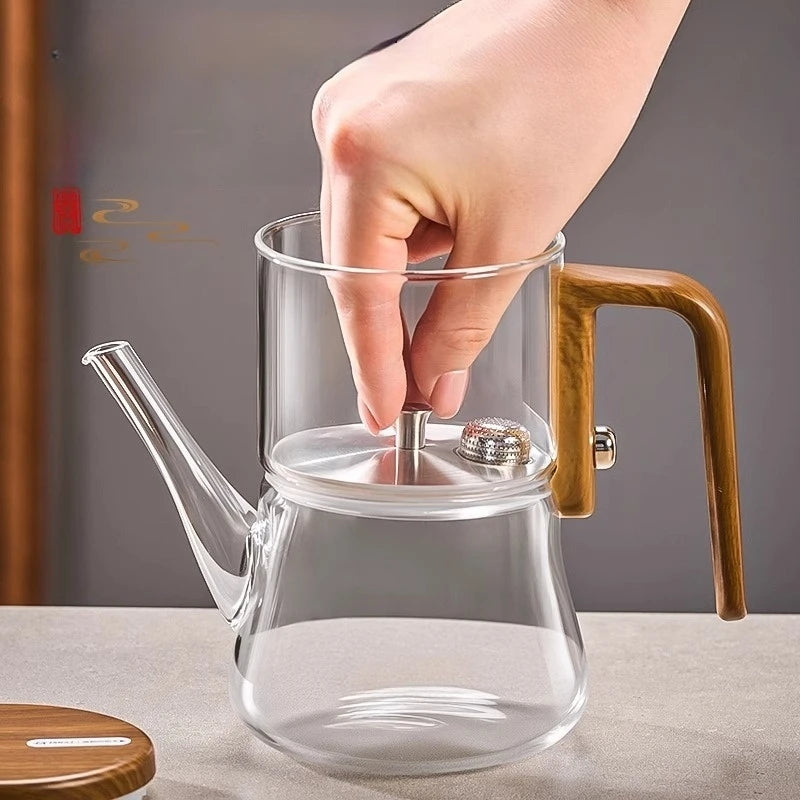 Magnetische Glas-Teekanne 740 ml – Hitzebeständig & Transparent – Automatische Teefilterung
