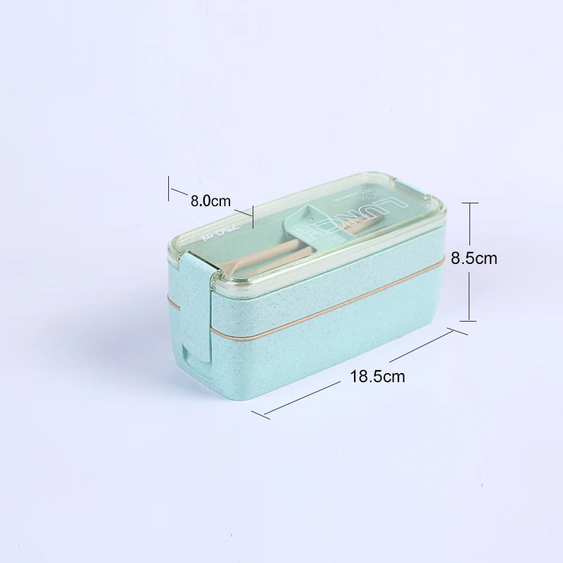 750ml Bento Lunchbox aus Weizenstroh – 2-lagig, Mikrowellengeeignet, Umweltfreundlich