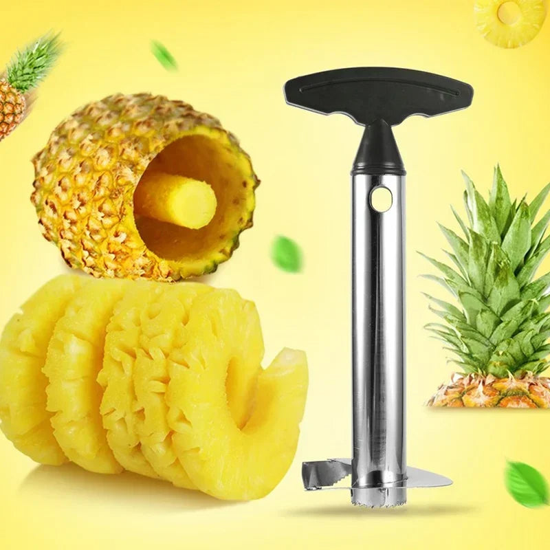 Ananas Corer Slicer Edelstahl, Fruchtschneider für Ananas, Ananas Schäl- und Entkerner, Küchenutensil, 18 cm