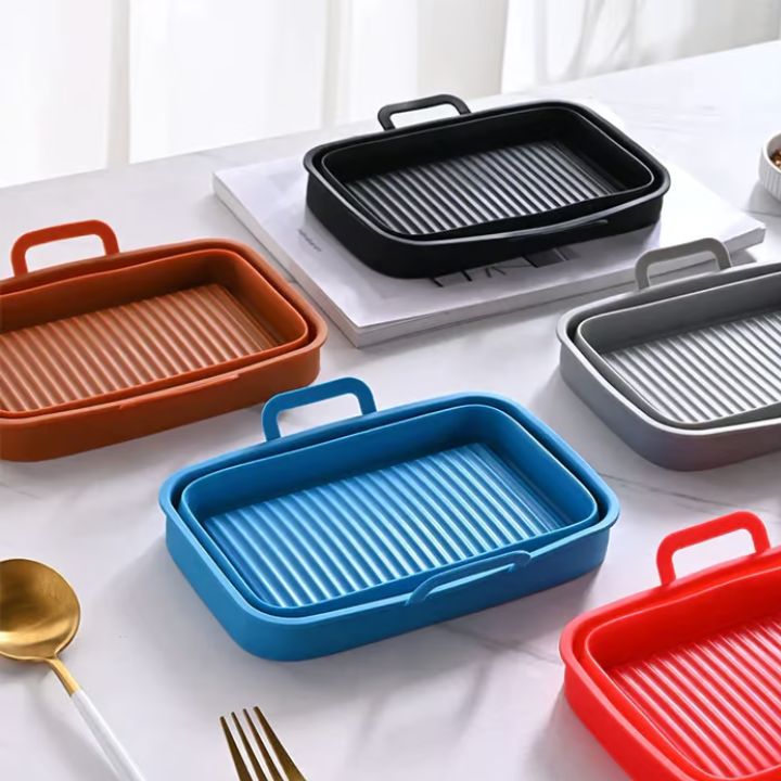 Faltbare Silikon-Backformen für Heißluftfritteusen (2er-Set)