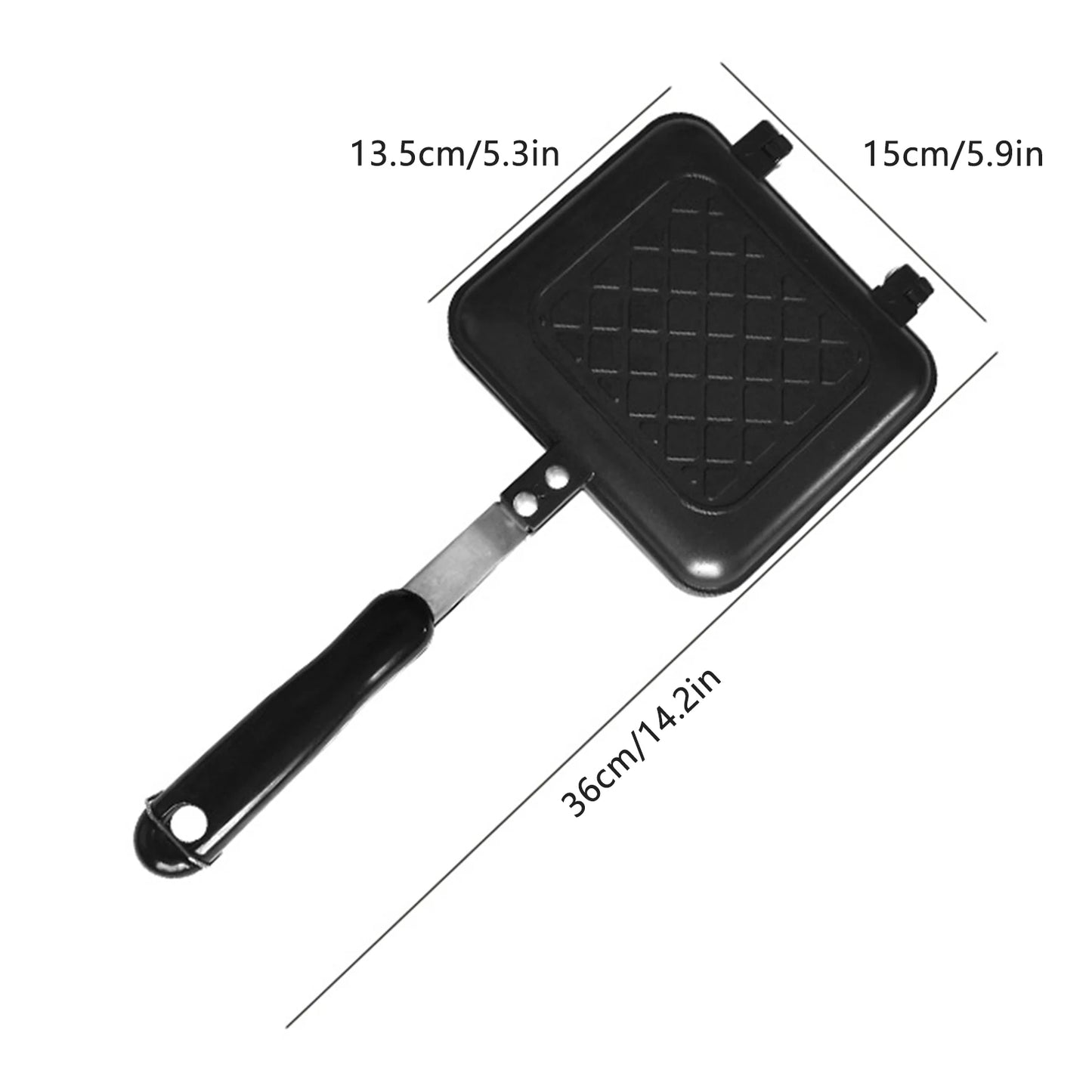 Doppelseitige Sandwichpfanne Antihaft Aluminium – Ideal für Waffeln, Pfannkuchen und gegrillte Sandwiches