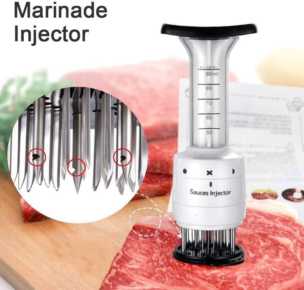 Fleischmarinade-Injektor aus Edelstahl, 50-90ml Kapazität, Perfekte Würzung für Fleisch