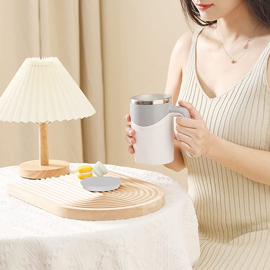 Automatischer Rührbecher – Selbstumrührender Edelstahl-Becher, 400 ml, Ideal für Kaffee und Proteinshakes