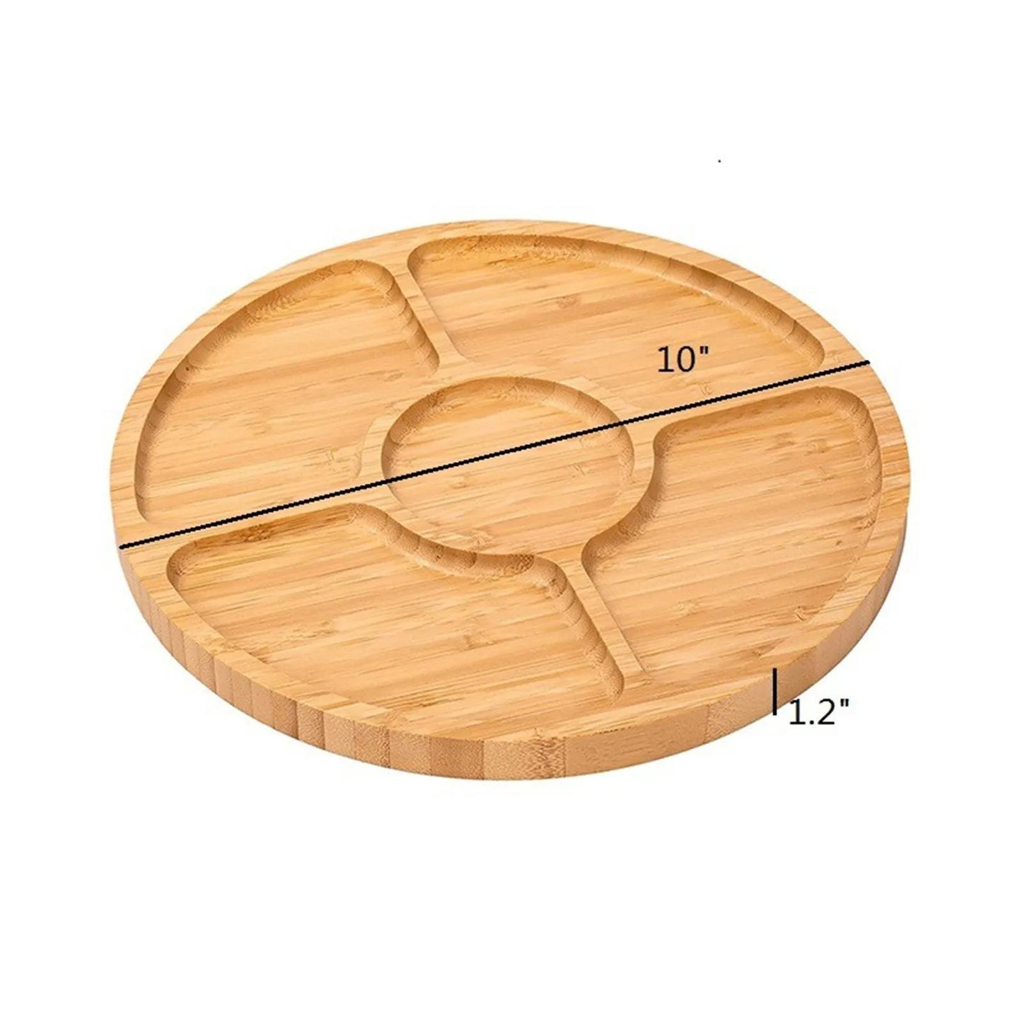 Bambus Snackschale mit 5 Fächern – Ø 20 cm