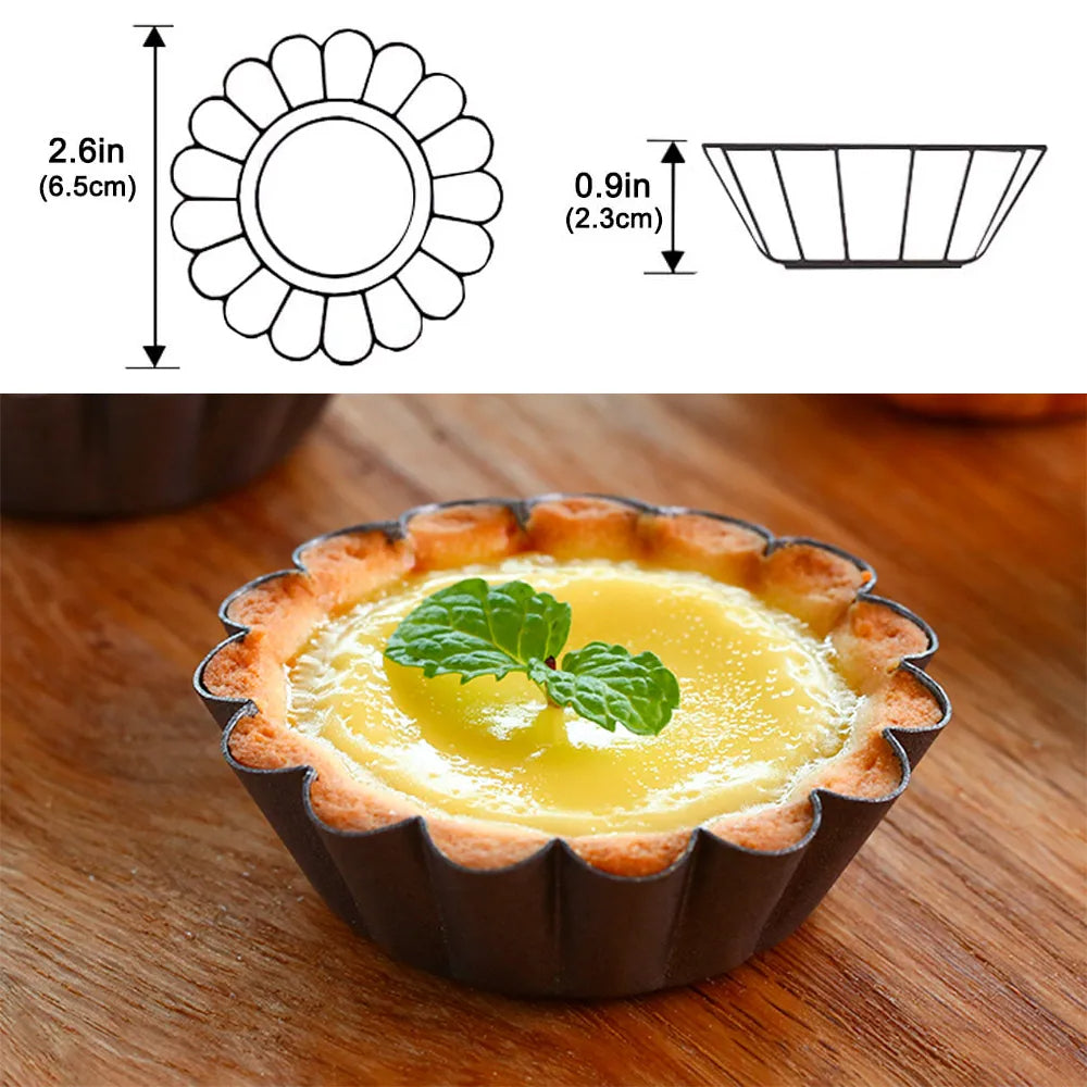 12er muffin backform aus kohlenstoffstahl – antihaftbeschichtet, wiederverwendbar, für cupcakes, pudding & kleine eierkuchen