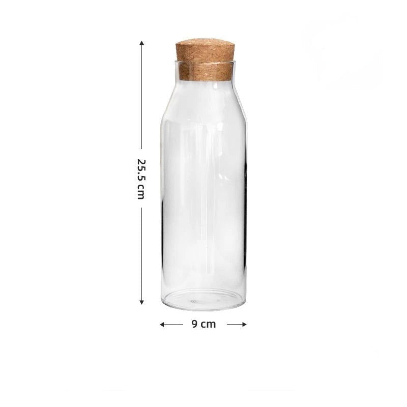 Glas Vorratsdose mit Korkdeckel 1200ml – Luftdicht, Feuchtigkeitsresistent für Kaffee, Tee & Gewürze
