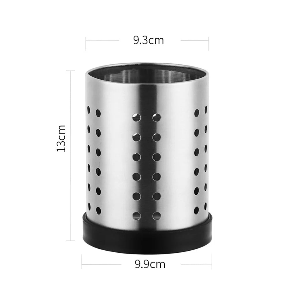 Besteckhalter Küchenorganisator aus Edelstahl, Ablage für Löffel, Gabel, Essstäbchen und Besteck – Praktischer Aufbewahrungskorb, 13x9,9 cm