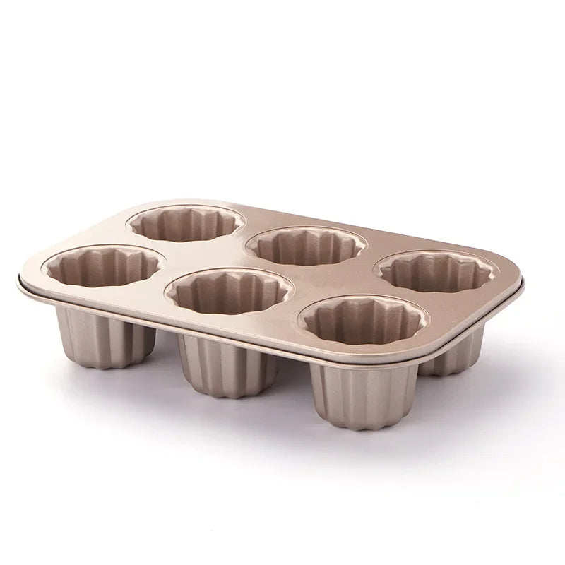 Muffinform – 6/12 Cups – Runde Backform aus Karbonstahl für Desserts & Kuchen