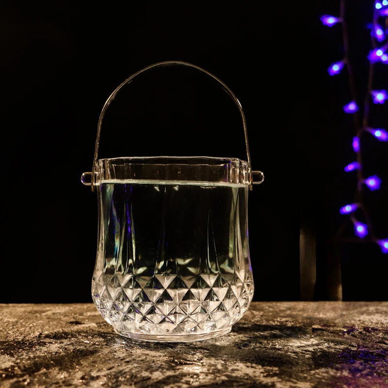 Kristallglas Eiskübel 1L – Langlebiger, transparenter Ice Bucket aus bleifreiem Glas