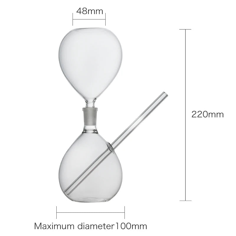 Cocktailglas in Sanduhrform – 300 ml – Handgefertigt aus Borosilikatglas – Mit Trinkhalm