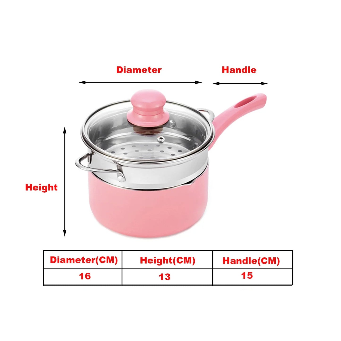 Antihaftbeschichteter Milchtopf mit Edelstahl-Dampfeinsatz, 1,4L, Aluminium