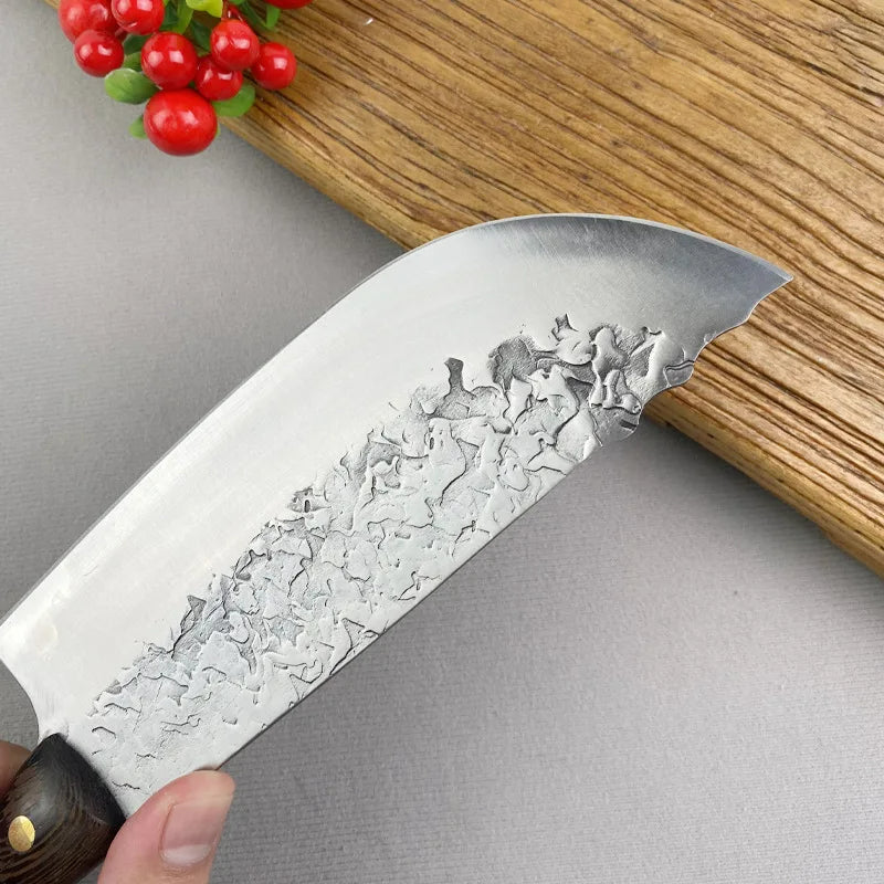 Geschmiedetes Hackmesser Full Tang – Scharfes Küchenmesser für Fleisch & Gemüse, Edelstahl 5Cr15MoV
