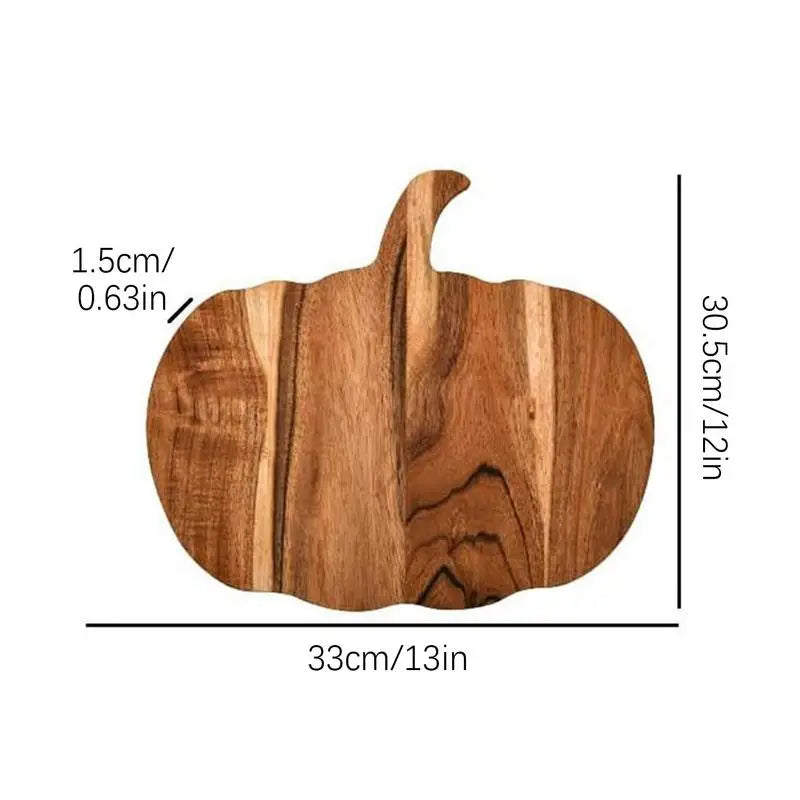 Halloween Holz Schneidebrett mit Griff – Kürbisform, Servierbrett für Fleisch, Brot & Käse