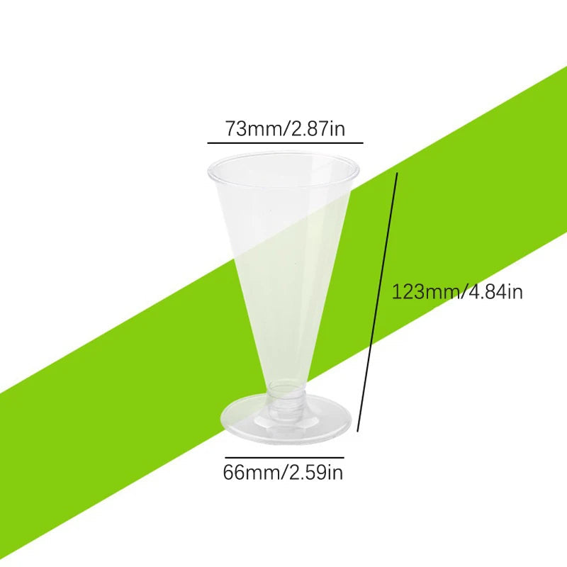 Mini Dessertbecher – 10 Stück – Transparent – 185 ml – Kunststoff – Einweg
