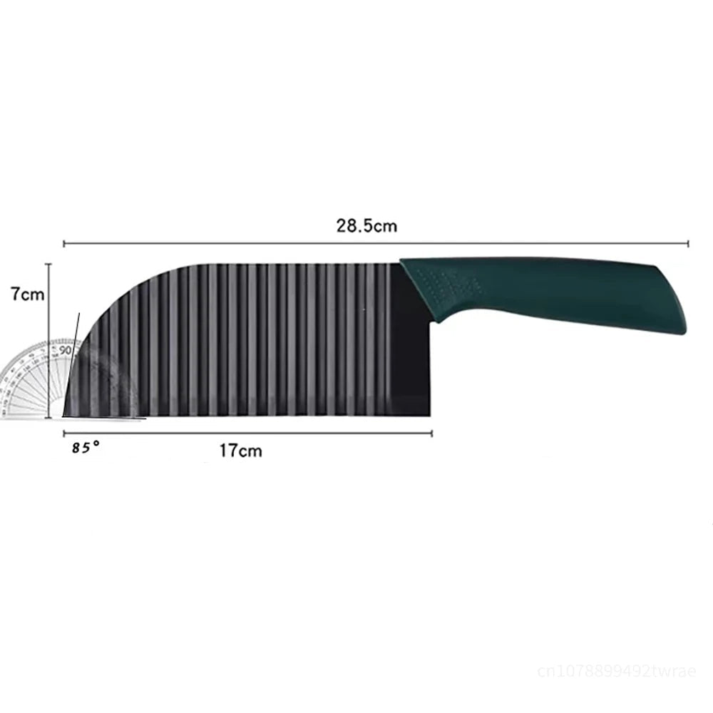 Edelstahl Crinkle Schneider für Gemüse & Kartoffeln – Scharfes Messer, 28,5 cm