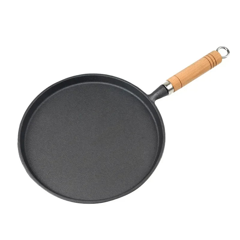 Gusseisenpfanne 26 cm – Unbeschichtet, Antihaft, Ideal für Pfannkuchen, Steaks & Crêpes – Für Gas & Induktion