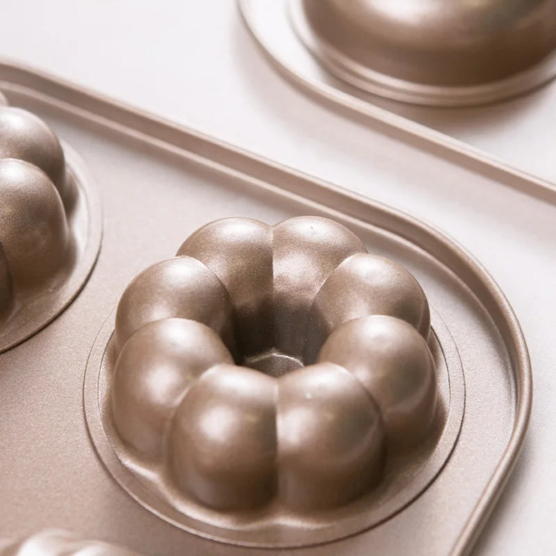 Antihaft Donut Backform aus Kohlenstoffstahl – 12er Herz- & Blumenform