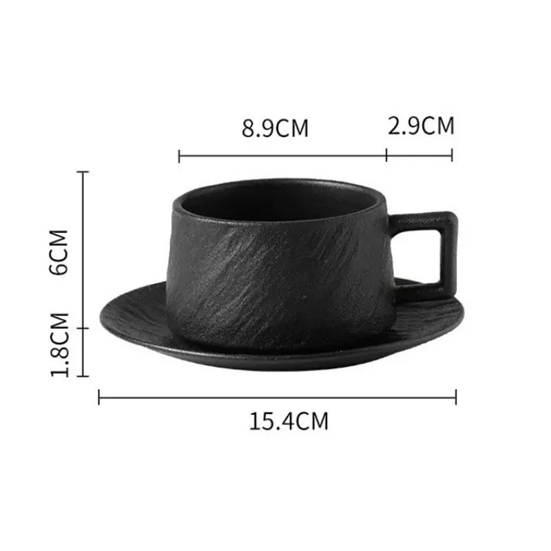 Japanische Keramik Kaffeetasse mit Untertasse – 250 ml – Hochwertiges Design