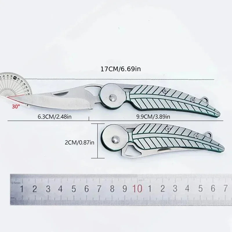 2 Stuks Klappbares Edelstahl Taschenmesser – Leichtes Outdoor- & Küchenmesser, Vielseitig für Camping, Reise & Alltag