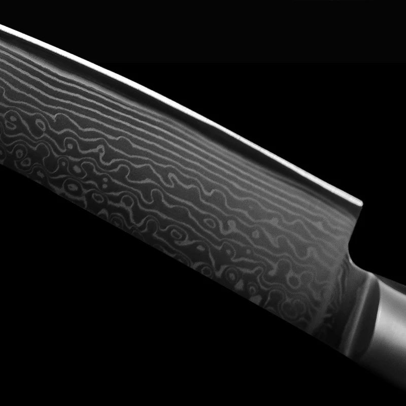 67-lagiges Damaskus Stahl Japanisches Koks- & Fleischmesser, 16 cm Klinge, Scharfes Filetiermesser für Küche und Sushi