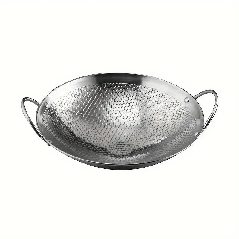 Hochwertige Edelstahl Honigwabenpfanne 29 cm – Antihaft, Kratzfest, Induktion