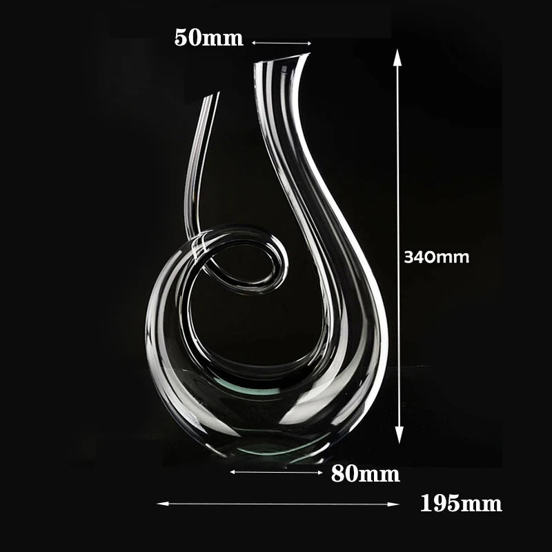 Kristall Weindekanter 1500 ml – Hochwertige Zwanenform mit Spiraldesign – Perfekt für Wein & Champagner