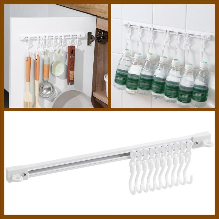 Gleitschienenhaken Edelstahl – 40 cm Länge, 10 Haken, Multifunktional und Platzsparend