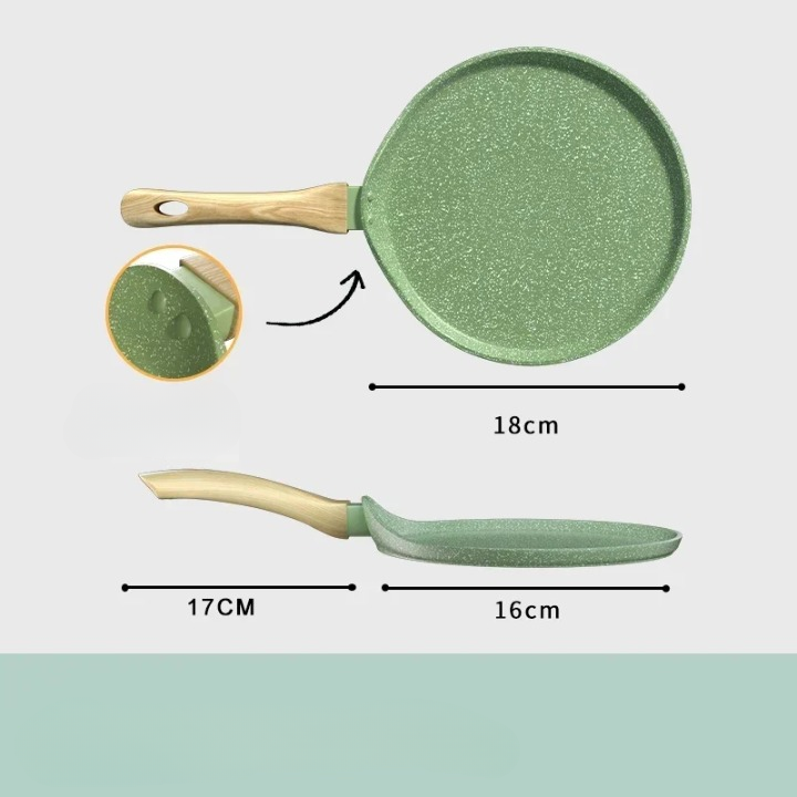 Antihaft Pfanne 18 cm – Leichte Pancake Pfanne für Crêpes, Eier & Pizza – Induktion & Gasherd geeignet