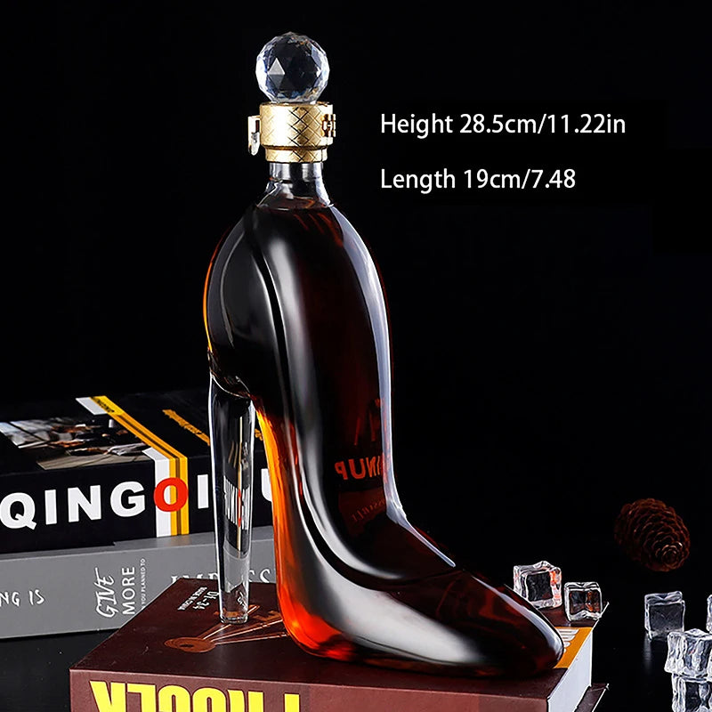 Whisky Karaffe in High Heel Form – 375 ml & 700 ml Glas Flasche für Rum, Vodka, Wein & Likör