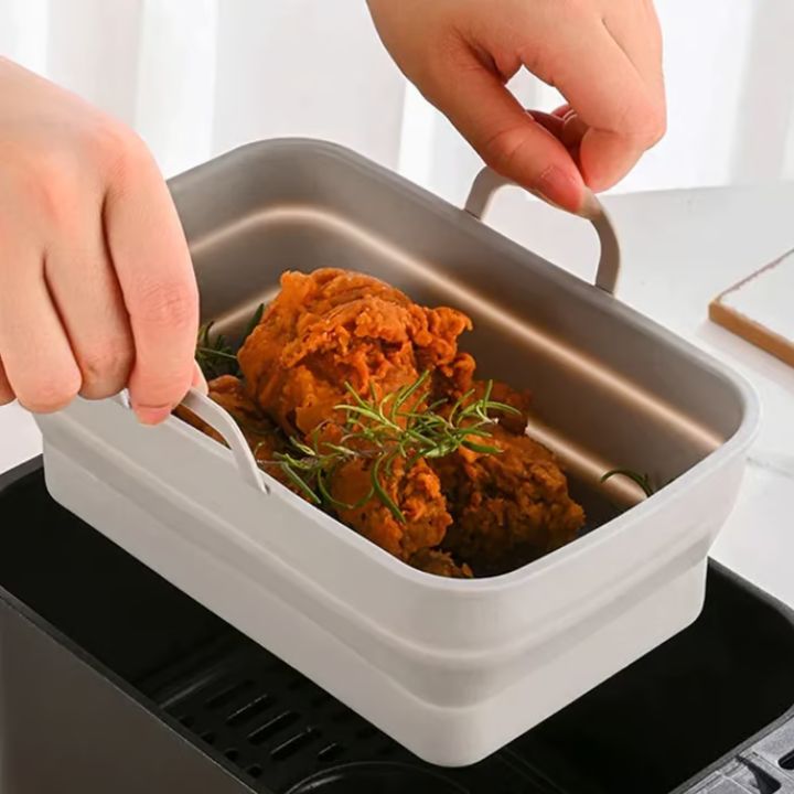 Faltbare Silikon-Backformen für Heißluftfritteusen (2er-Set)