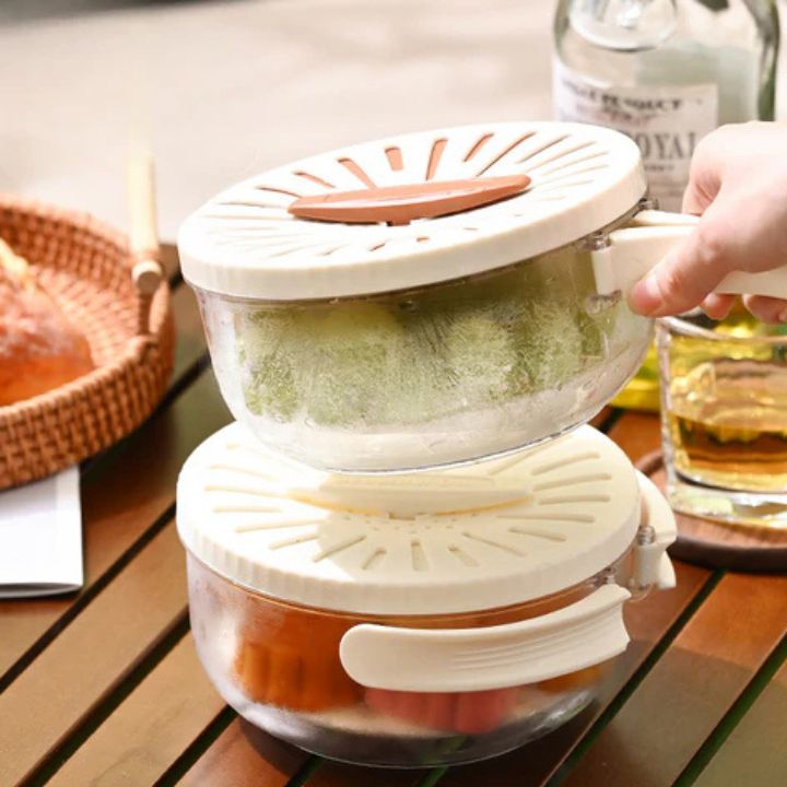 2-in-1 Abtropf- und Aufbewahrungskorb für Obst und Gemüse, Platzsparend