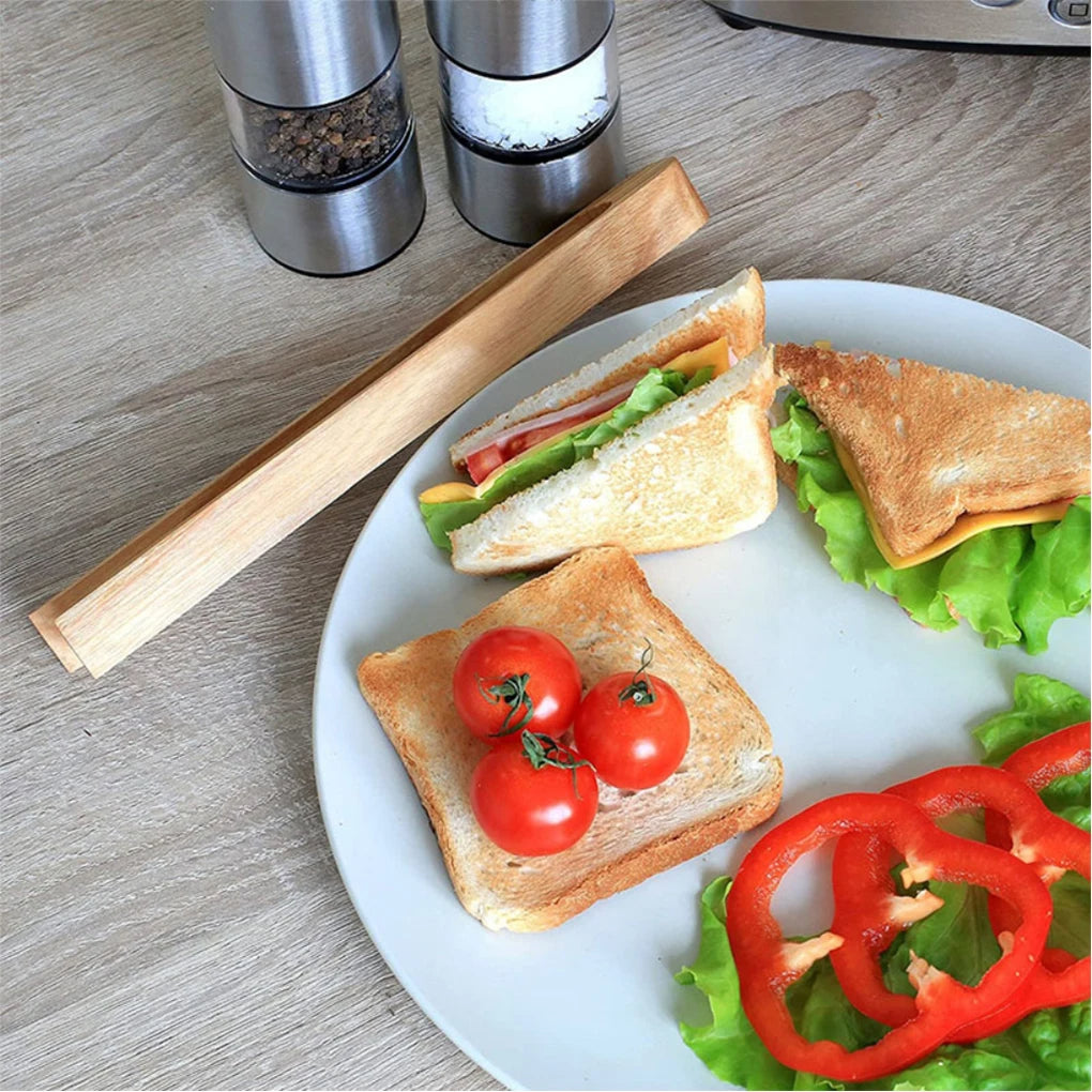 Toastzangen | Antihaft | Sicherer Griff | Bambus