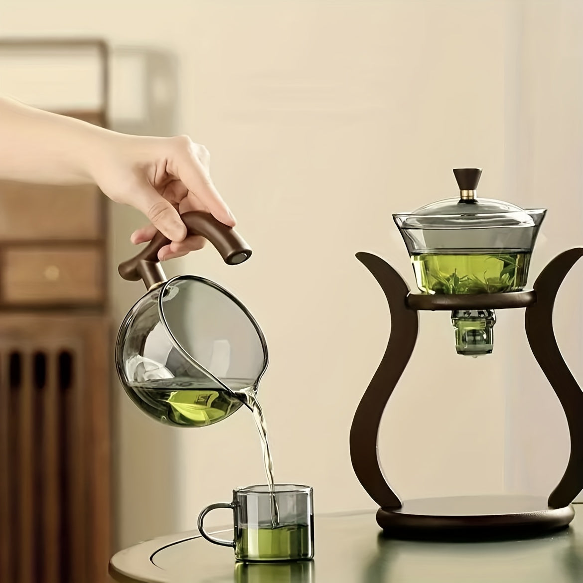 Glas Teeset mit Magnet-Schalter & Teekanne – Modern & stilvoll