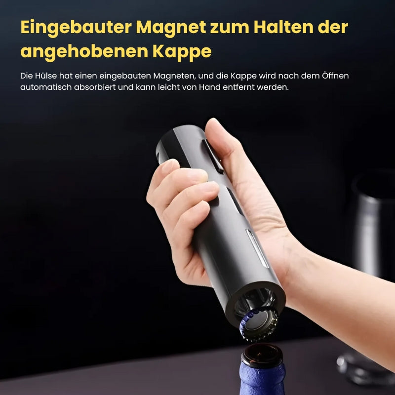 Elektrischer Weinöffner mit Folienschneider – Batteriebetriebener Korkenzieher, 6-8 Sekunden