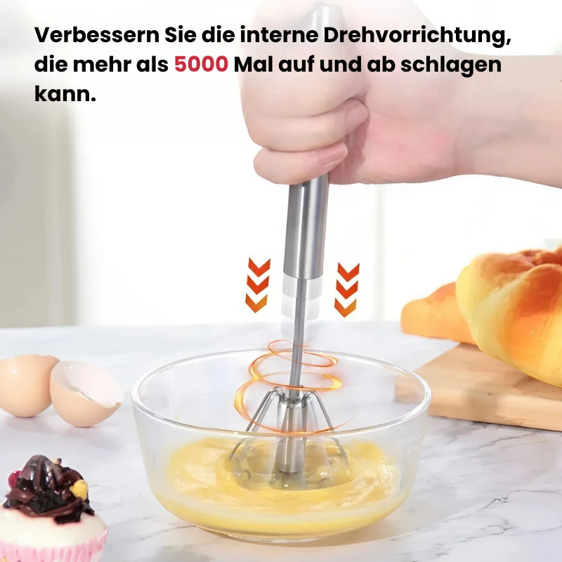 Halbautomatischer Schneebesen Set aus Edelstahl, Spülmaschinenfest, für Eier, Teig, Sahne, Milchshakes, 29 cm, 34 cm (2er Set)