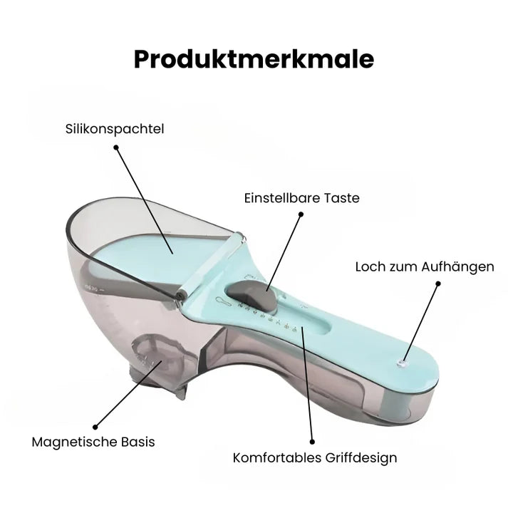 Einstellbares digitales Messlöffel-Set, präzise Messung, 5-in-1 Multifunktion, ideal für Küche und Backen