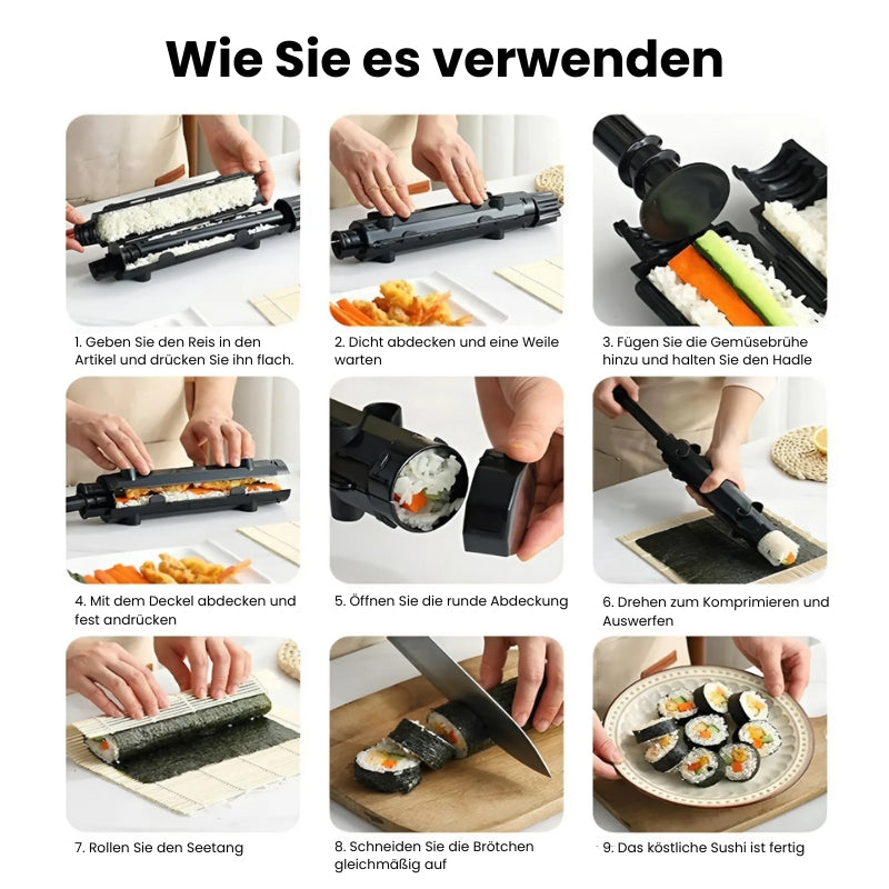 DIY-Sushi-Roller Maschine, Zylinder-Sushi-Rollen schnell und einfach zu Hause machen