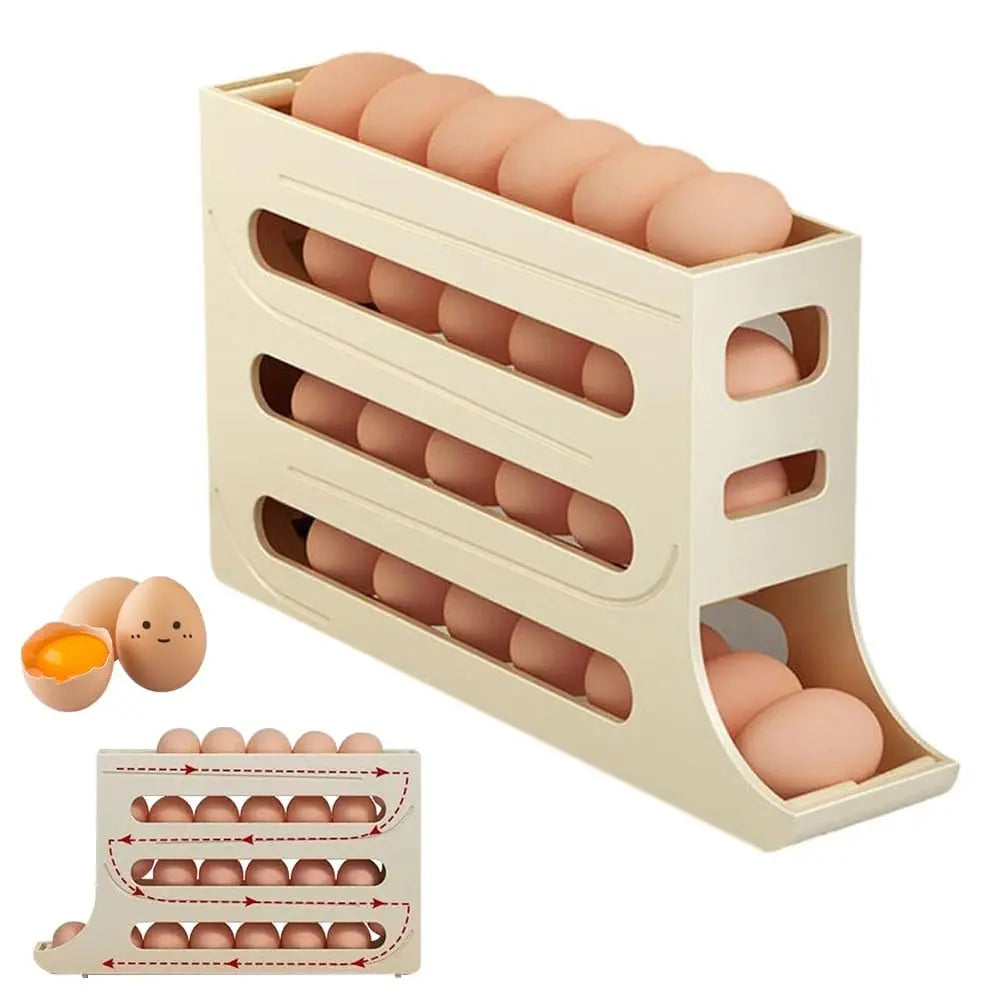 Egg Holder for Fridge, Eggs Dispenser Auto Rolling Zorenza