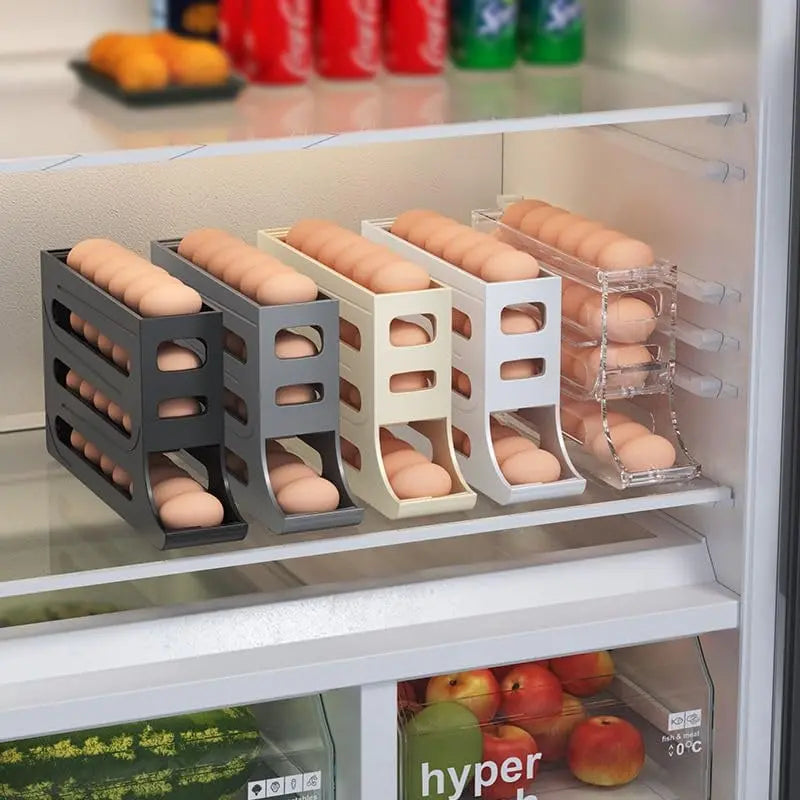 Egg Holder for Fridge, Eggs Dispenser Auto Rolling Zorenza
