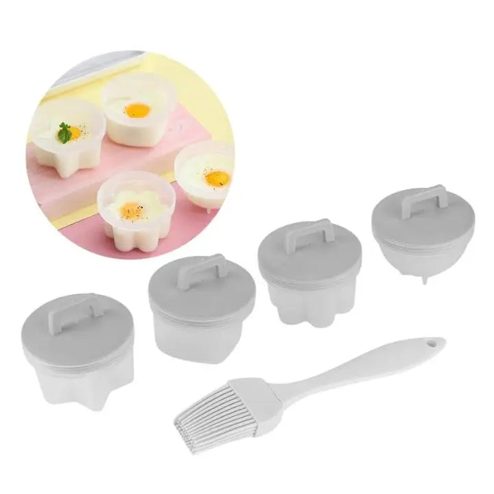 Gekochte Eierform-Set | Lustige Frühstückseier (4 Stk. + Pinsel) Mivoza Deutschland