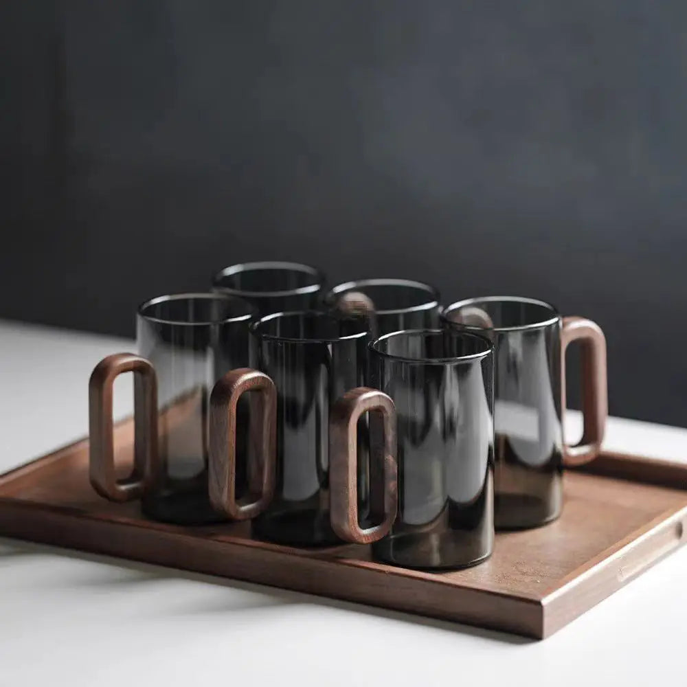 Borosilikatglas mit Holzgriff – 350ml Tasse für Heiß- & Kaltgetränke