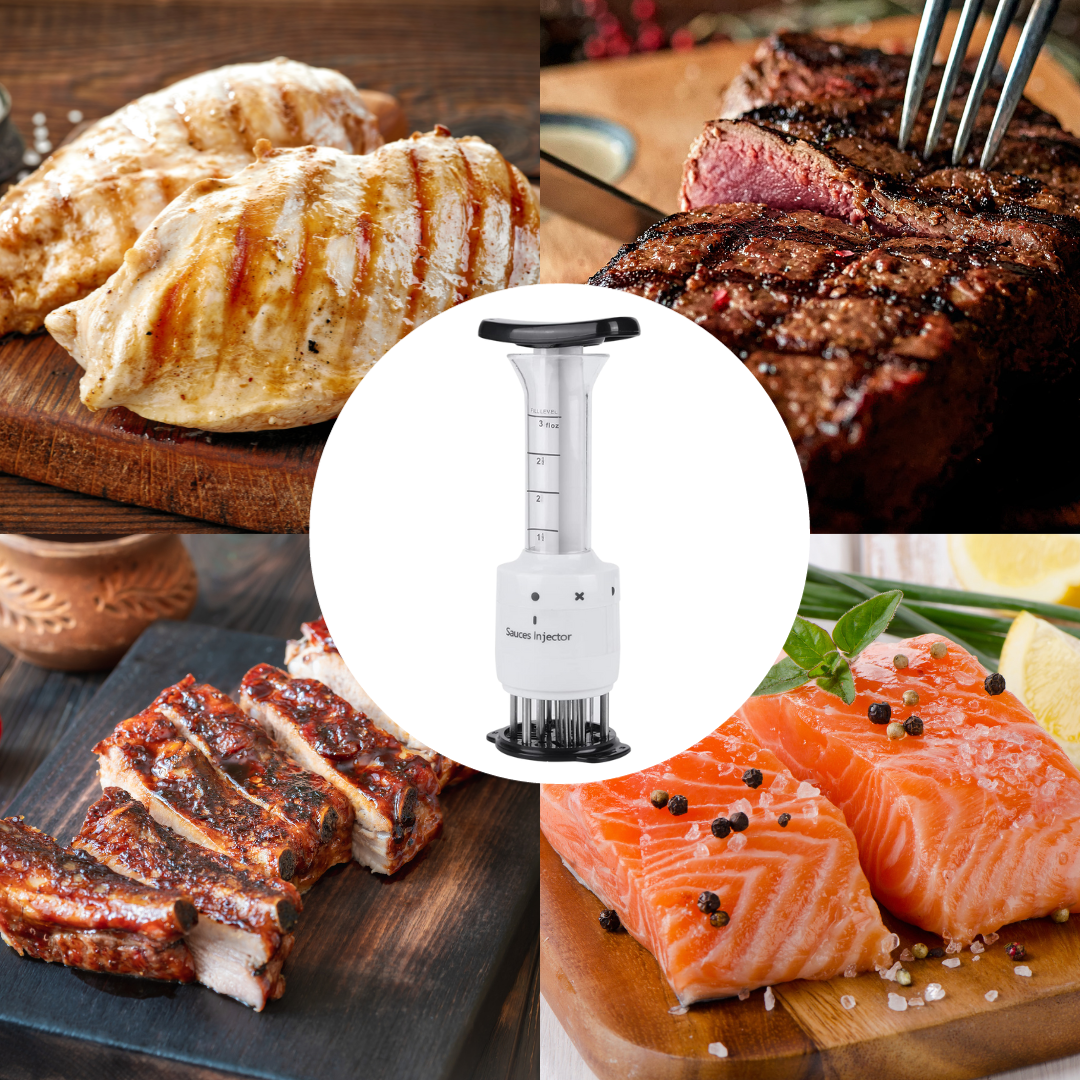 Fleischmarinade-Injektor aus Edelstahl, 50-90ml Kapazität, Perfekte Würzung für Fleisch
