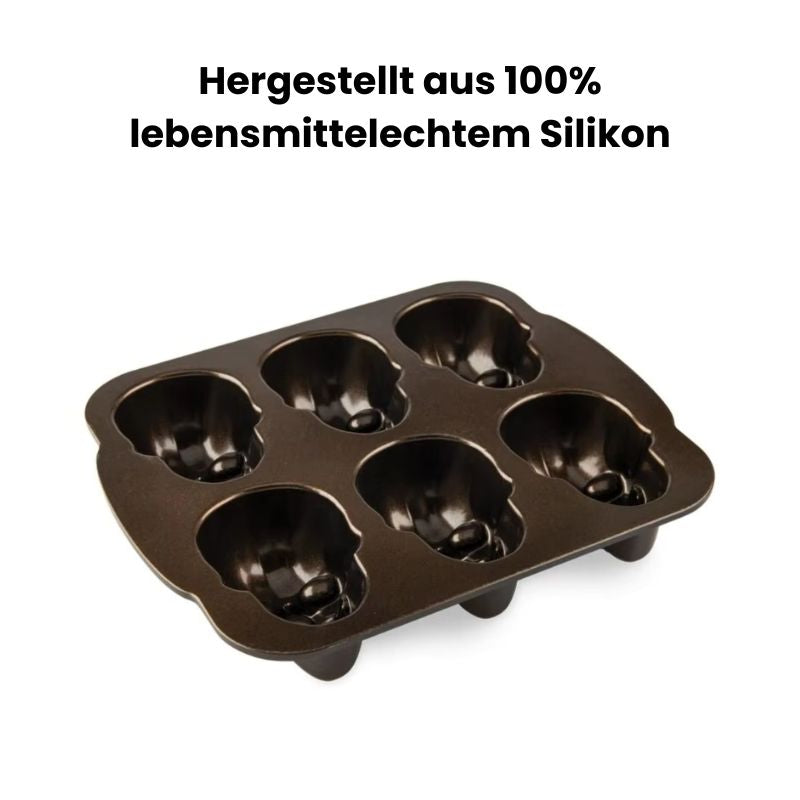 3D Totenkopf Kuchenform Silikon – Halloween Backform für gruselige Leckereien