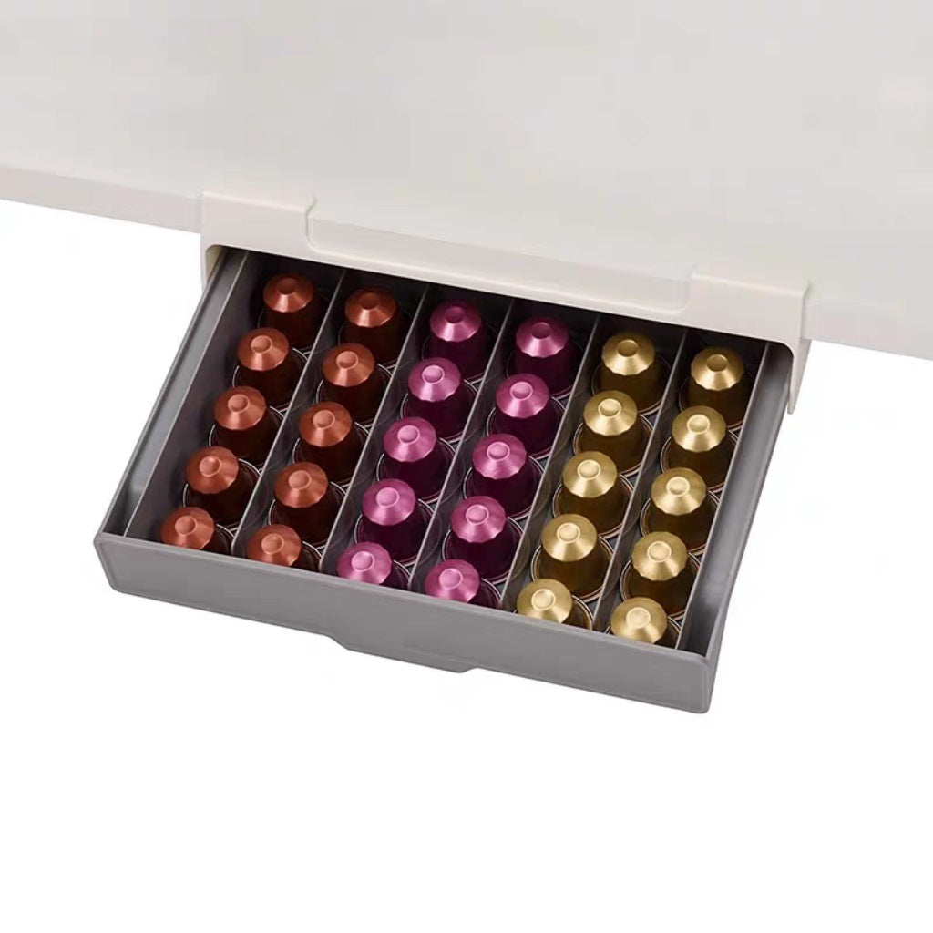 Koffiecapsule Aufbewahrungsbox, Kunststoff, 27.2x18.5x7.5cm, Platzsparendes Design, Organizer für Kaffeekapseln und Teebeutel