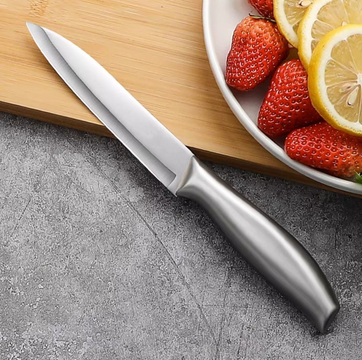 2-teiliges Küchenmesser-Set aus Edelstahl – Scharfes Allzweckmesser und Hackmesser für Fleisch, Gemüse und Obst