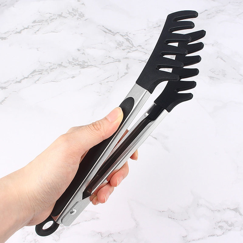 Spaghettitang Silikon Nudelclip mit Edelstahlgriff – Pasta Scoop und Eiwit Separator, Ideal für Küchenutensilien