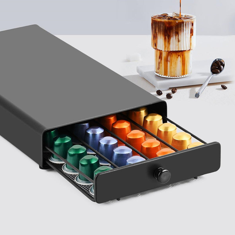 Kaffeekapselhalter für 40 Nespresso Pods, Schubladenorganizer für Kapseln, Aufbewahrungssystem für Küche