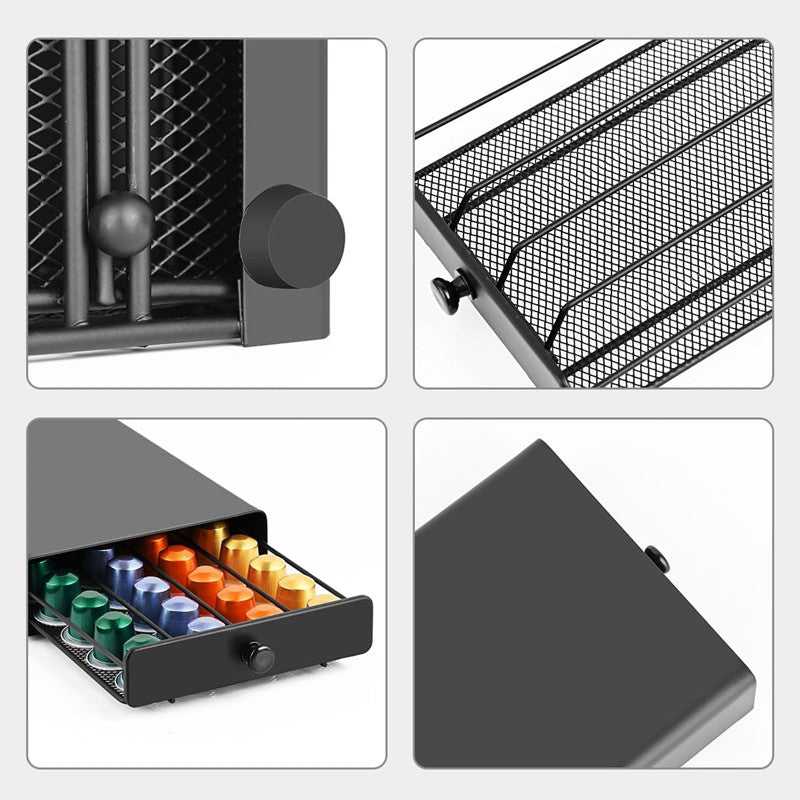 Kaffeekapselhalter für 40 Nespresso Pods, Schubladenorganizer für Kapseln, Aufbewahrungssystem für Küche