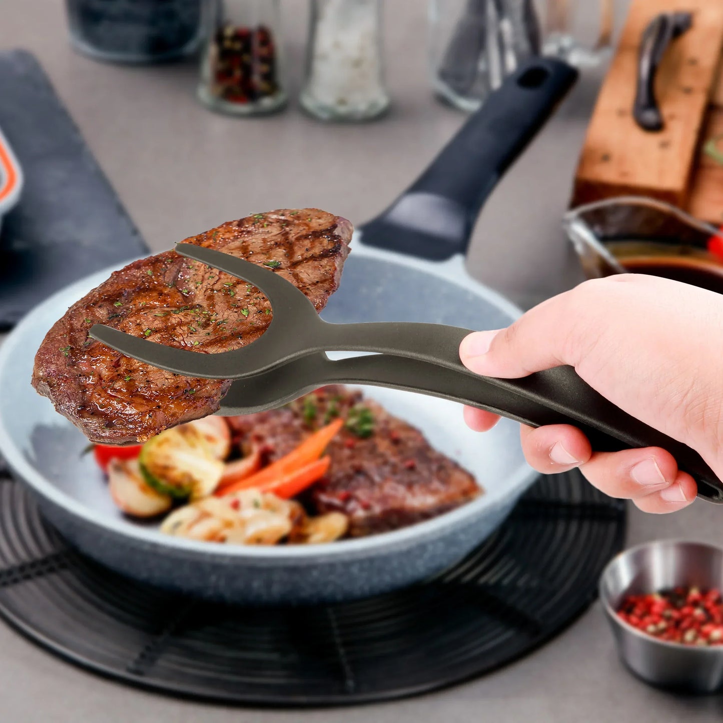 Grillzange | Antihaft | Vielseitige Anwendung | Silikon